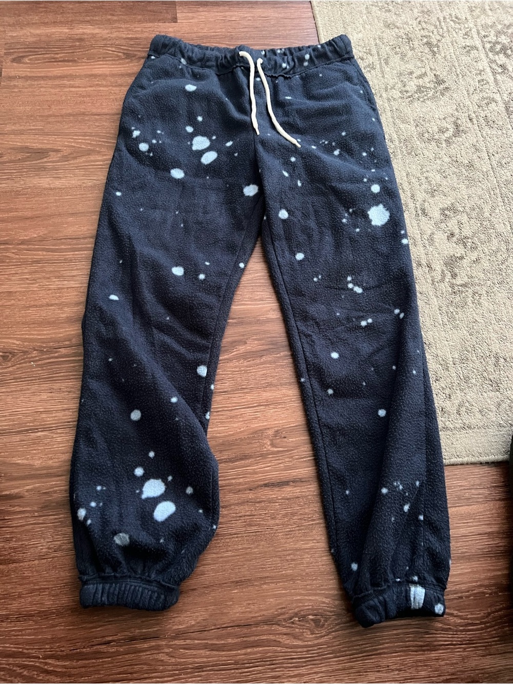 No Boundaries Black Jogger Pants with Light Gray Splatter